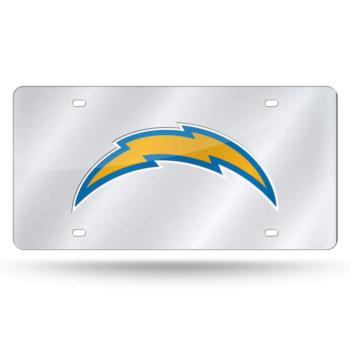 NFL Los Angeles Chargers Laser Cut Silver License Plate Tag Fan Gear NFL Los Angeles Chargers