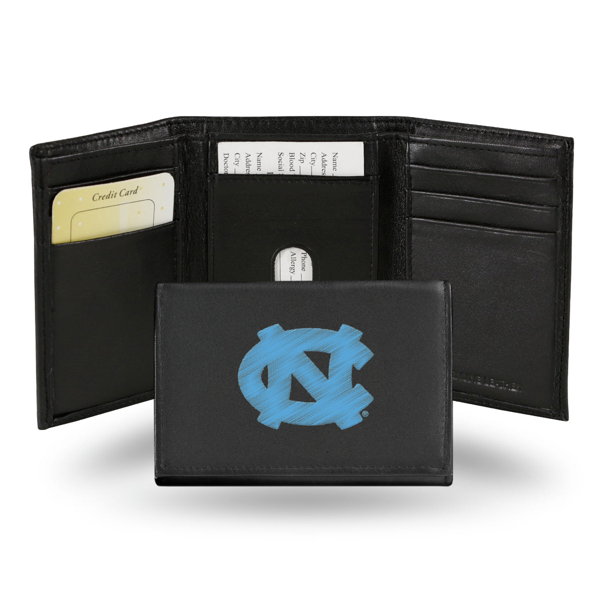 NCAA North Carolina Tar Heels Embroidered Tri-Fold Wallet Fan Gear NCAA North Carolina Tar Heels