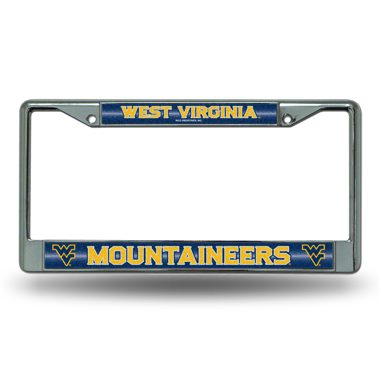 NCAA West Virginia Mountaineers Chrome Glitter License Plate Frame Fan Gear NCAA West Virginia Mountaineers