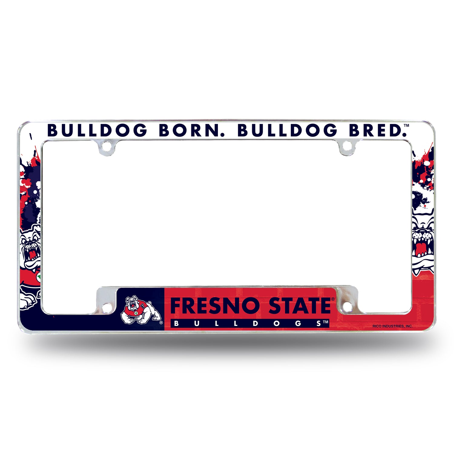 NCAA Fresno State Bulldogs All Over Chrome License Plate Frame Fan Gear NCAA Fresno State Bulldogs