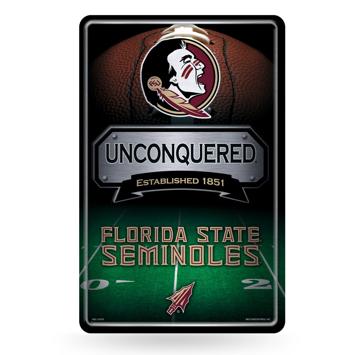 NCAA Florida State Seminoles Large Metal Sign Fan Gear NCAA Florida State Seminoles