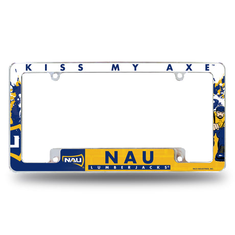 NCAA Northern Arizona Lumberjacks All Over Chrome License Plate Frame Fan Gear NCAA Northern Arizona Lumberjacks