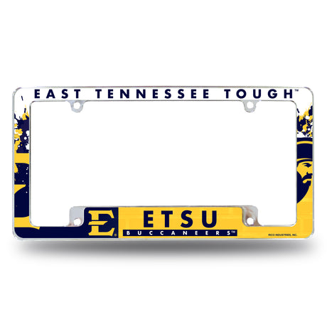 NCAA East Tennessee State Buccaneers All Over Chrome License Plate Frame Fan Gear NCAA East Tennessee State Buccaneers