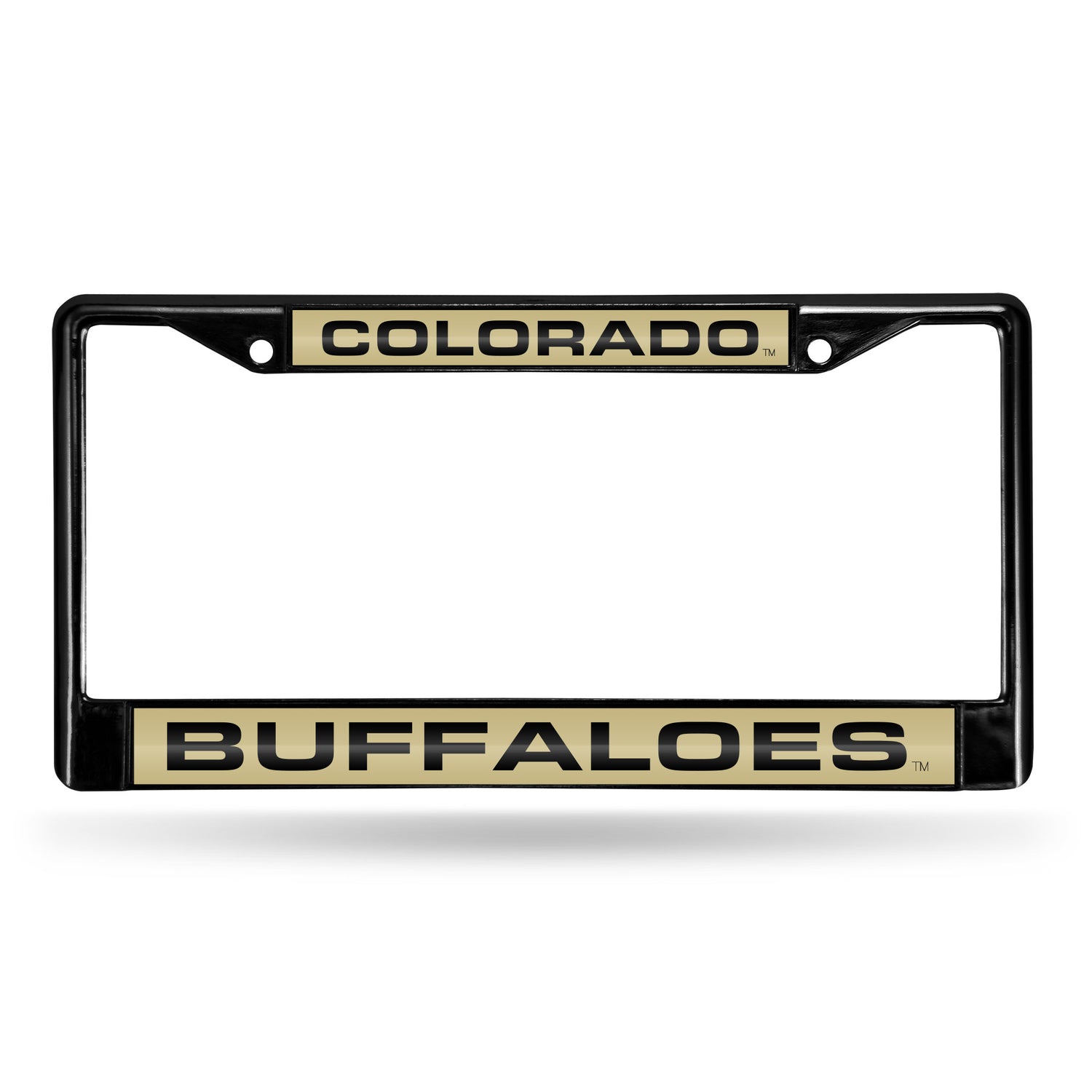 NCAA Colorado Buffaloes Laser Cut Black Chrome License Plate Frame Fan Gear NCAA Colorado Buffaloes