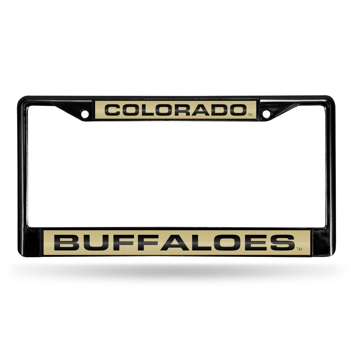 NCAA Colorado Buffaloes Laser Cut Black Chrome License Plate Frame Fan Gear NCAA Colorado Buffaloes