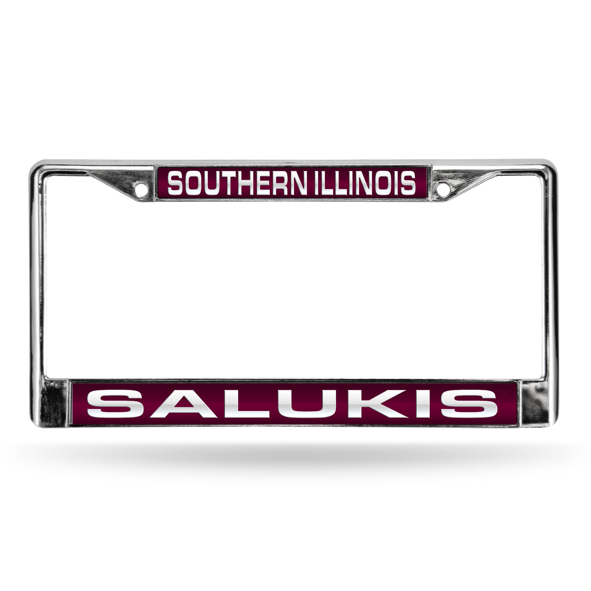NCAA Southern Illinois Salukis Laser Cut Chrome License Plate Frame Fan Gear NCAA Southern Illinois Salukis