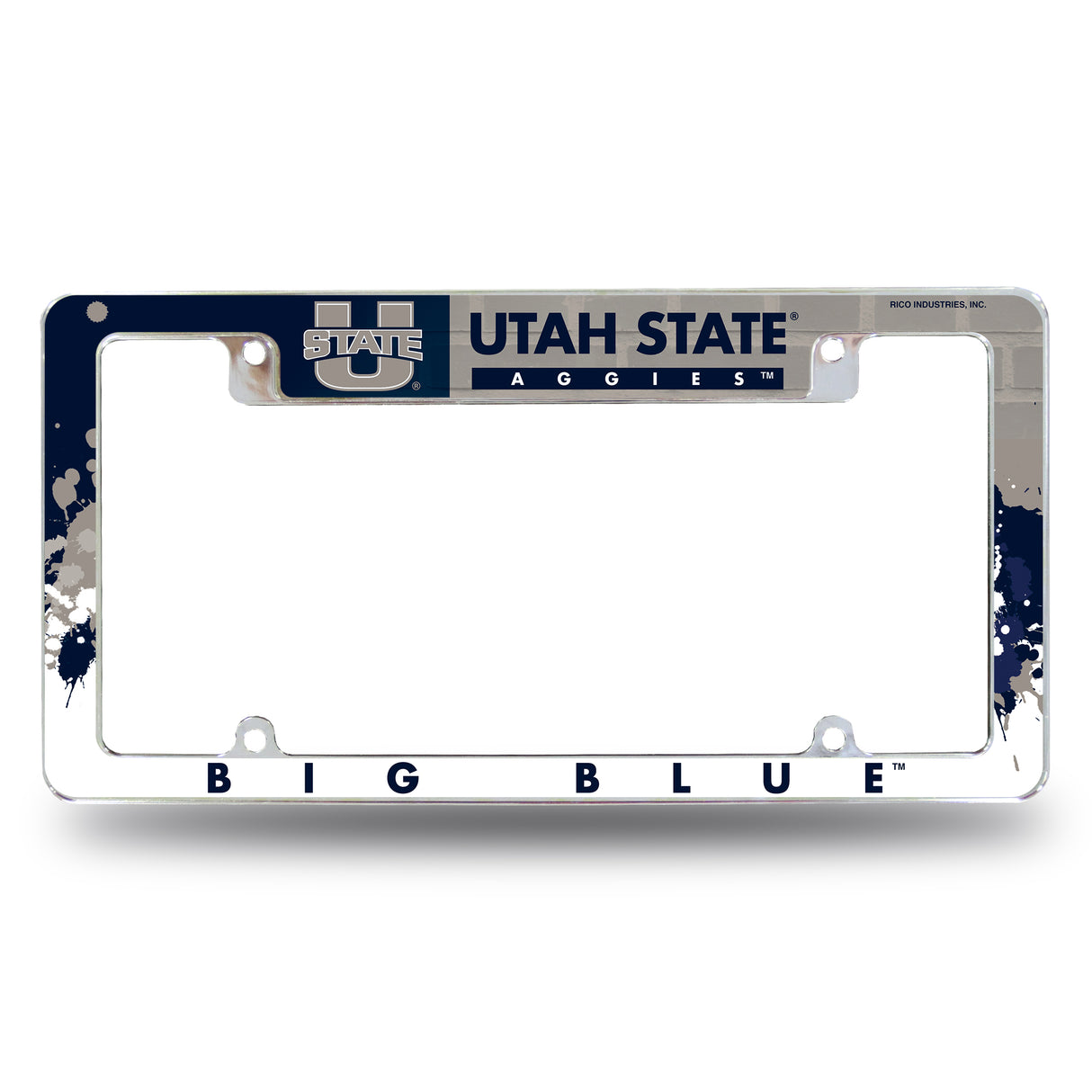 NCAA Utah State Aggies All Over Chrome License Plate Frame Fan Gear NCAA Utah State Aggies