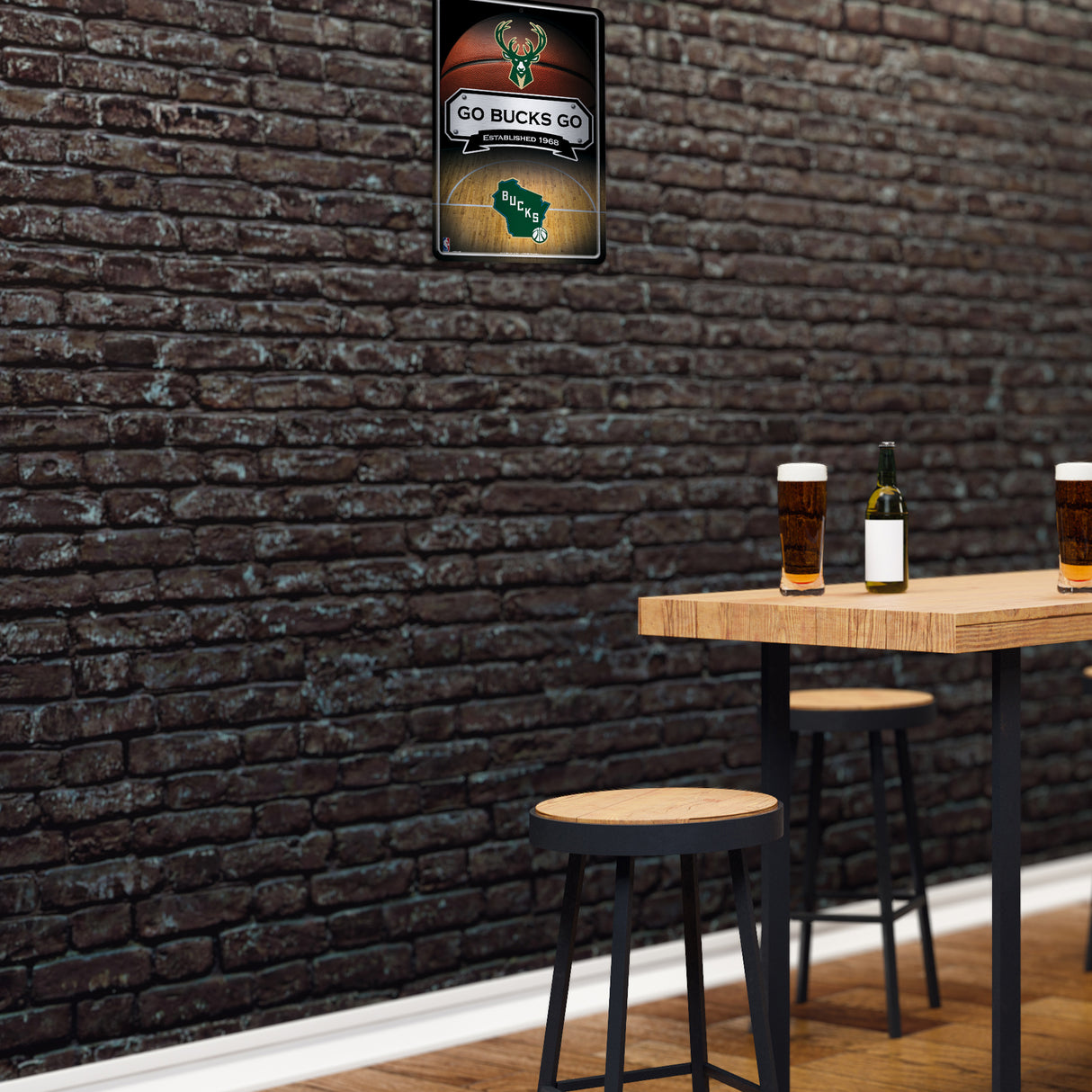 NBA Milwaukee Bucks Large Metal Sign Fan Gear NBA Milwaukee Bucks