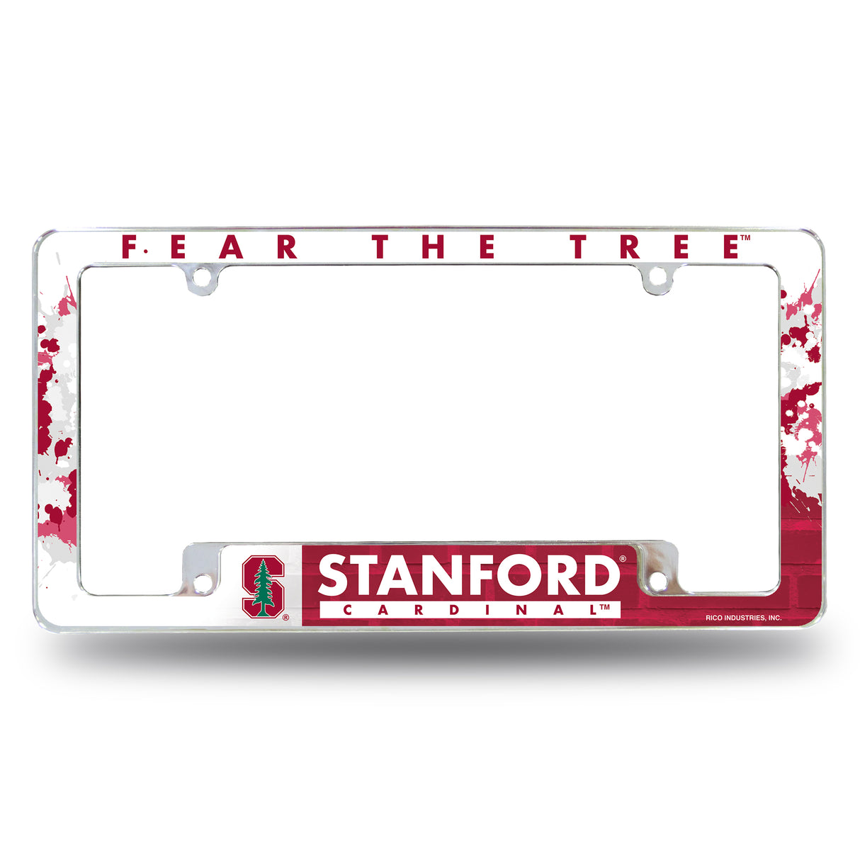NCAA Stanford Cardinal All Over Chrome License Plate Frame Fan Gear NCAA Stanford Cardinal