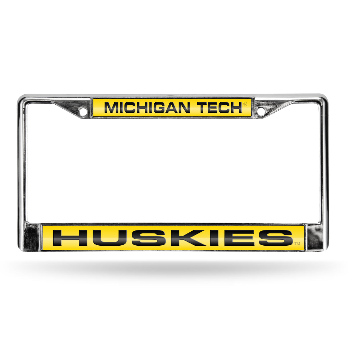 NCAA Michigan Tech Huskies Laser Cut Chrome License Plate Frame Fan Gear NCAA Michigan Tech Huskies
