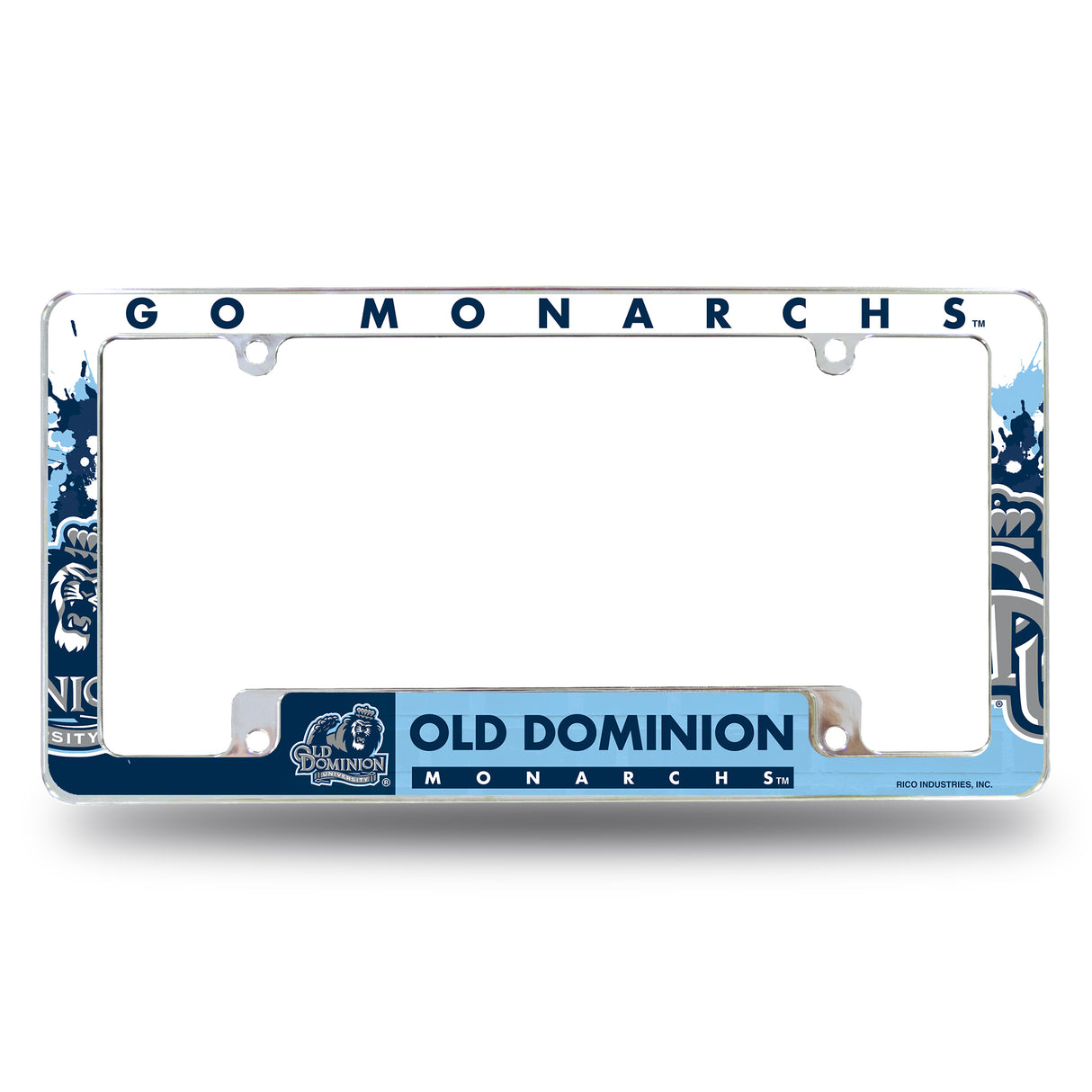 NCAA Old Dominion Monarchs All Over Chrome License Plate Frame Fan Gear NCAA Old Dominion Monarchs