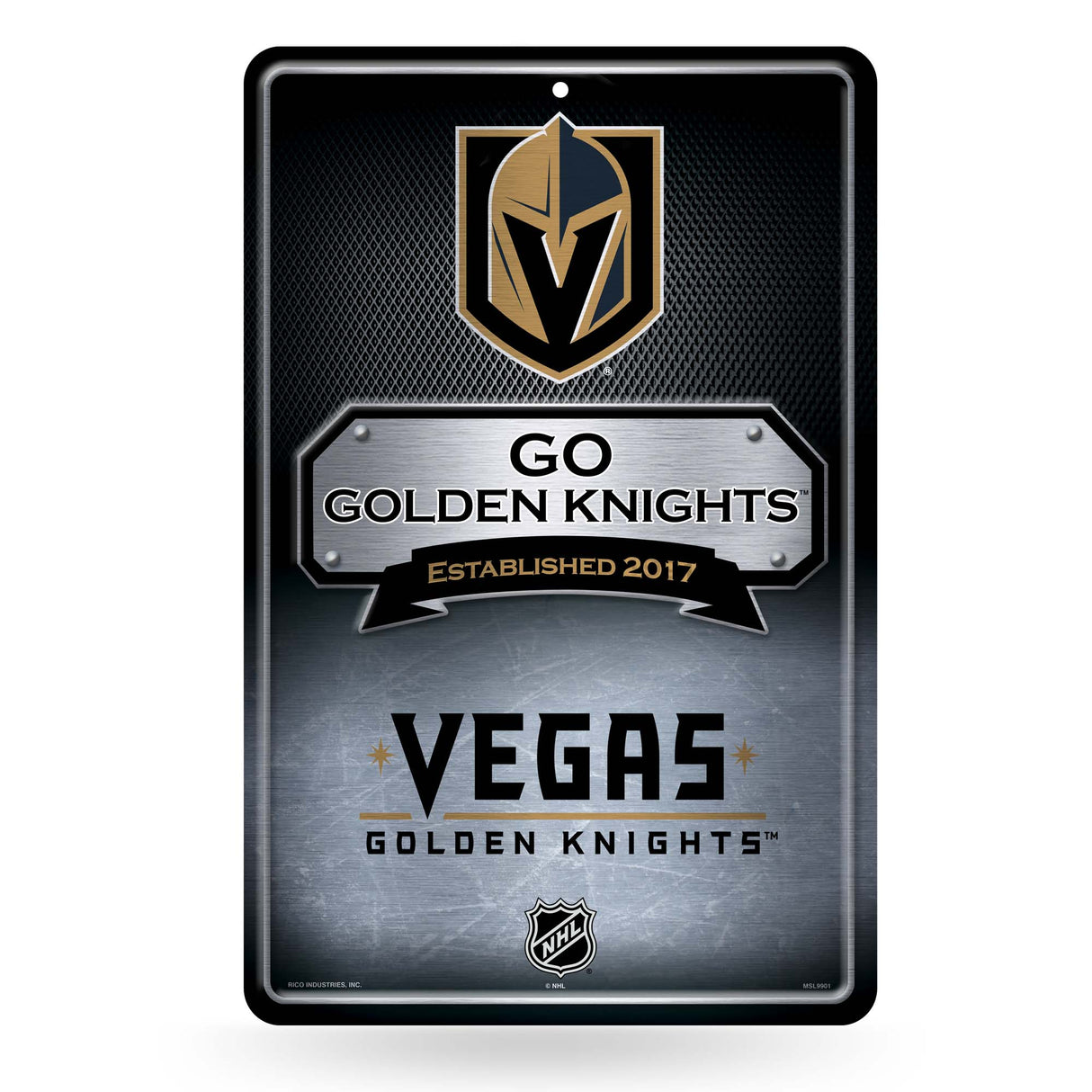 NHL Vegas Golden Knights Large Metal Sign Fan Gear NHL Vegas Golden Knights