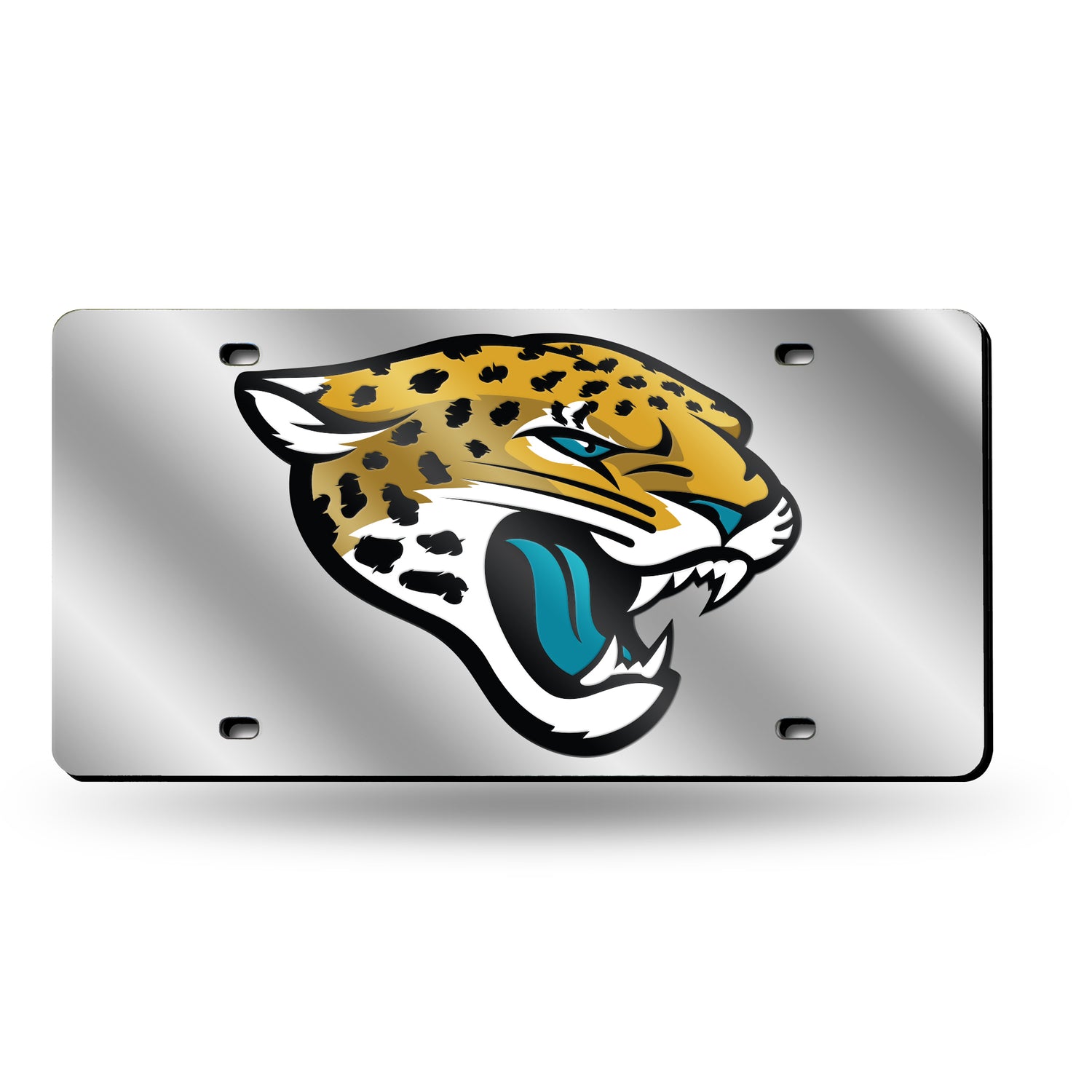 NFL Jacksonville Jaguars Laser Cut Silver License Plate Tag Fan Gear NFL Jacksonville Jaguars