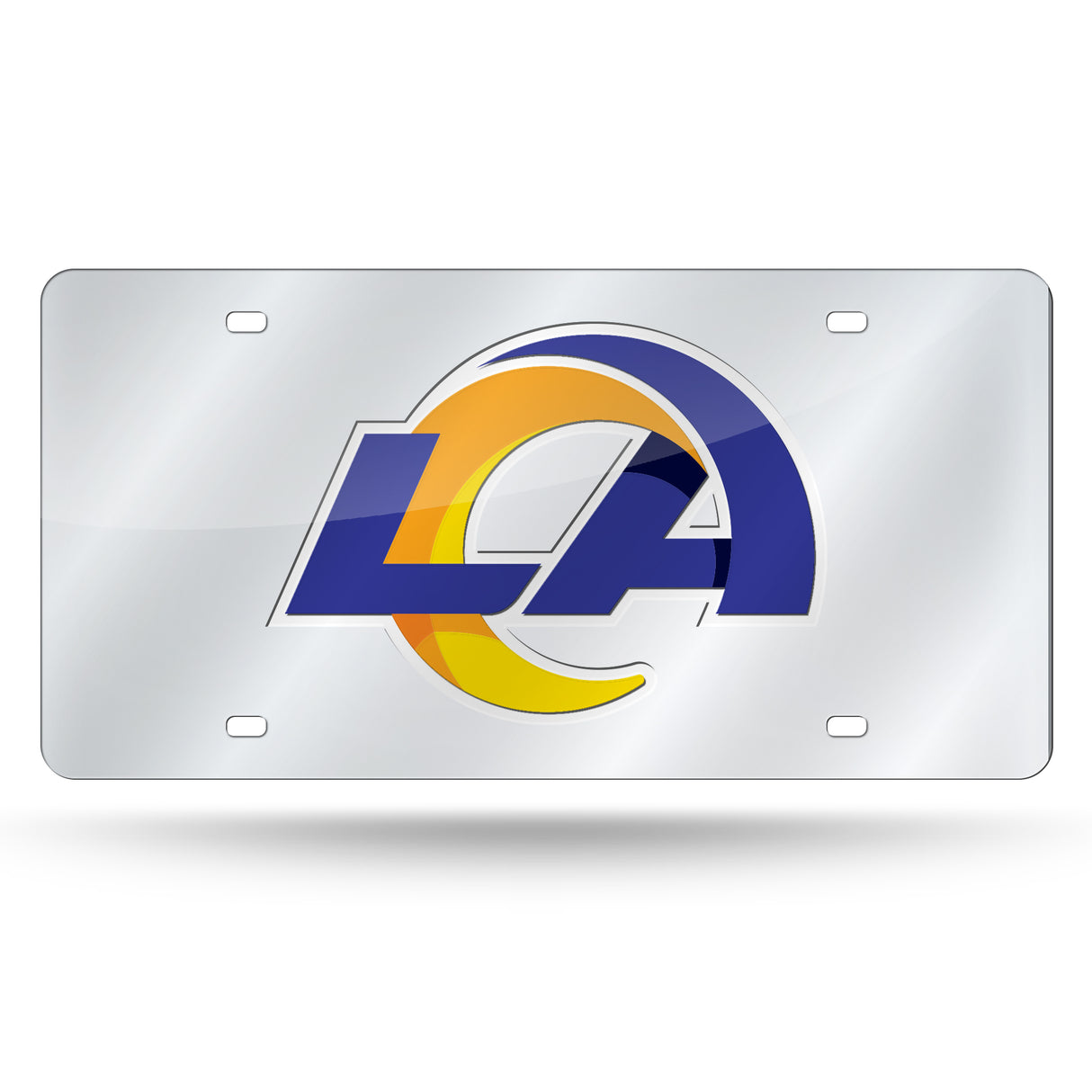 NFL Los Angeles Rams Laser Cut Silver License Plate Tag Fan Gear NFL Los Angeles Rams