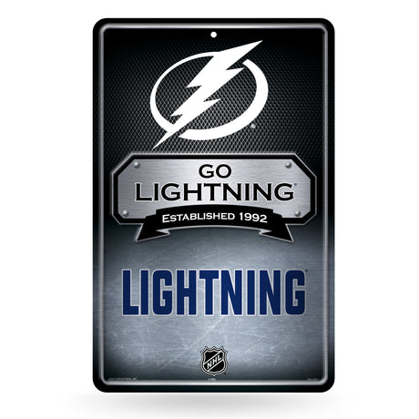 NHL Tampa Bay Lightning Large Metal Sign Fan Gear NHL Tampa Bay Lightning