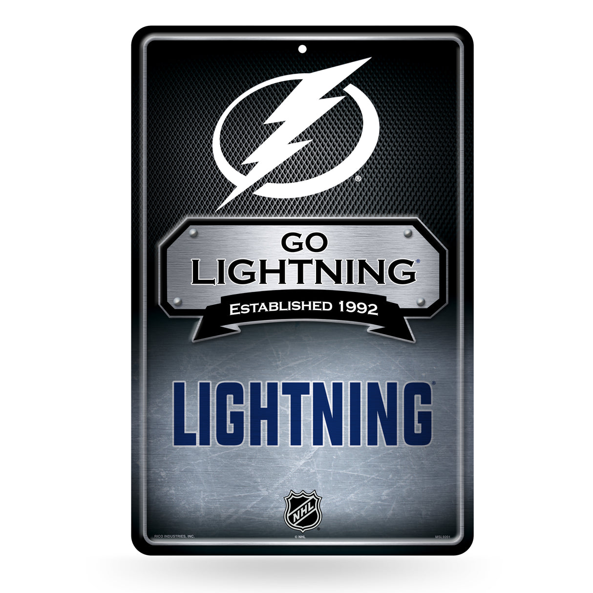 NHL Tampa Bay Lightning Large Metal Sign Fan Gear NHL Tampa Bay Lightning
