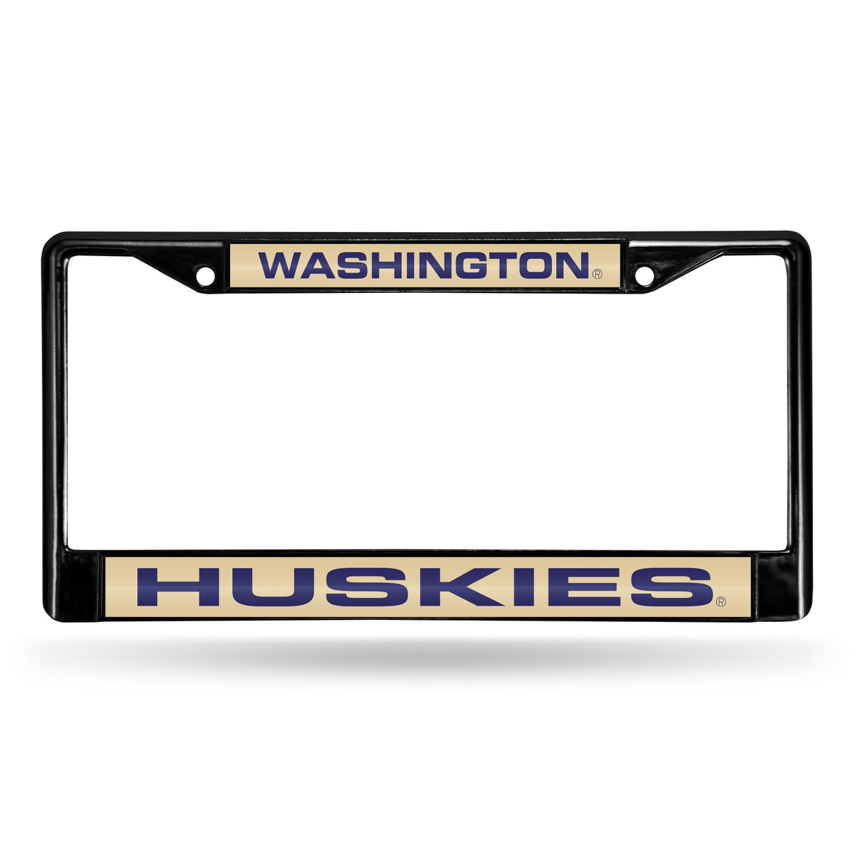 NCAA Washington Huskies Laser Cut Black Chrome License Plate Frame Fan Gear NCAA Washington Huskies