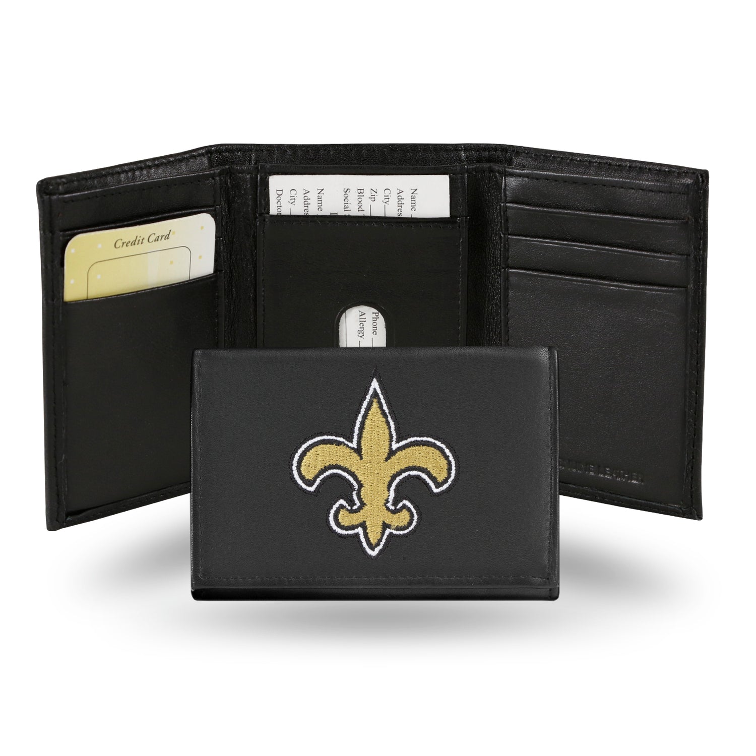NFL New Orleans Saints Tri-Fold Wallet Fan Gear NFL New Orleans Saints
