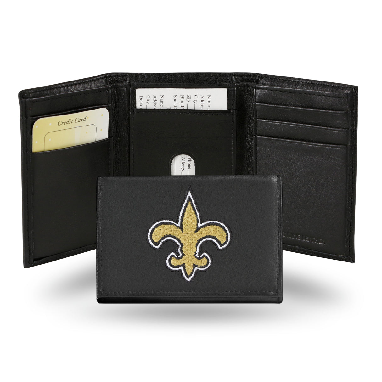 NFL New Orleans Saints Tri-Fold Wallet Fan Gear NFL New Orleans Saints