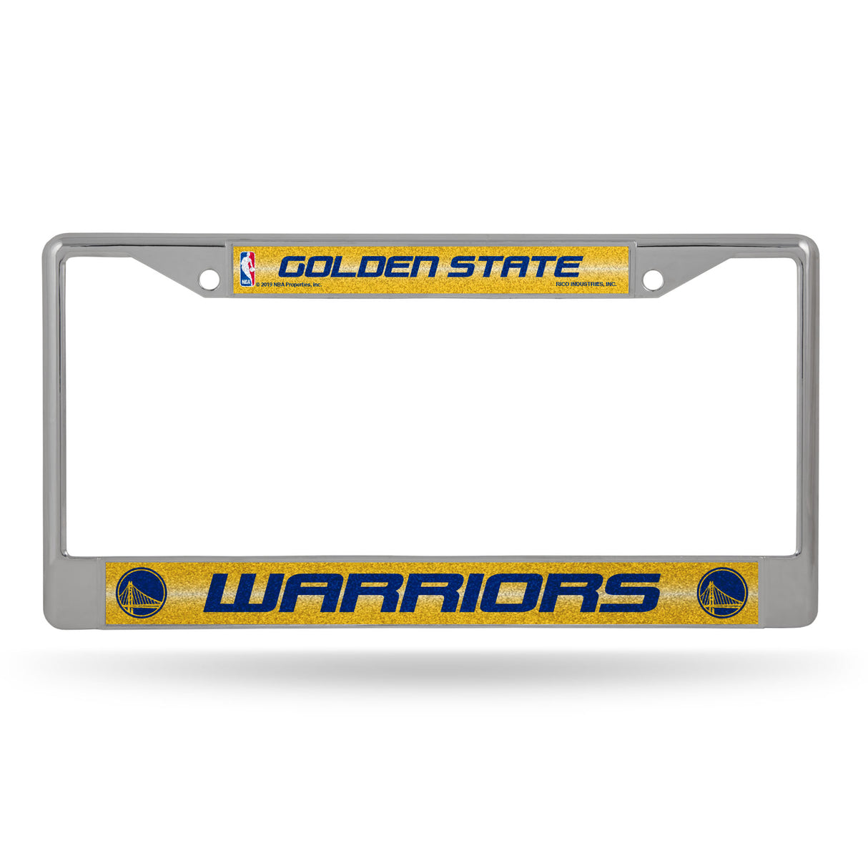 NBA Golden State Warriors Chrome Glitter License Plate Frame Fan Gear NBA Golden State Warriors