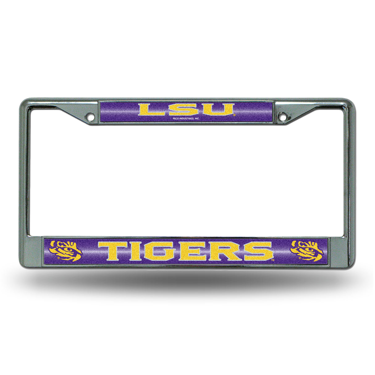 NCAA LSU Tigers Chrome Glitter License Plate Frame Fan Gear NCAA LSU Tigers