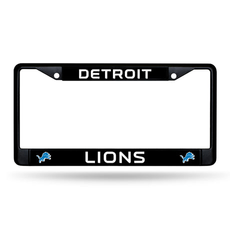 NFL Detroit Lions Black Chrome License Plate Frame Fan Gear NFL Detroit Lions