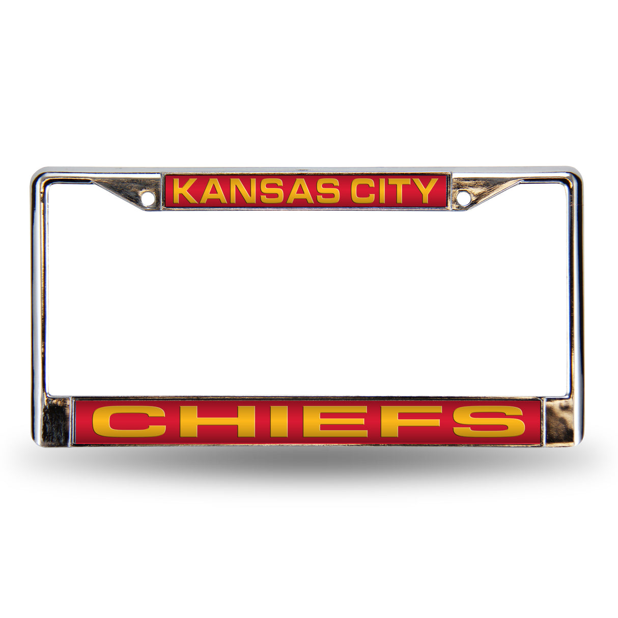 NFL Kansas City Chiefs Laser Cut Chrome License Plate Frame Fan Gear NFL Kansas City Chiefs