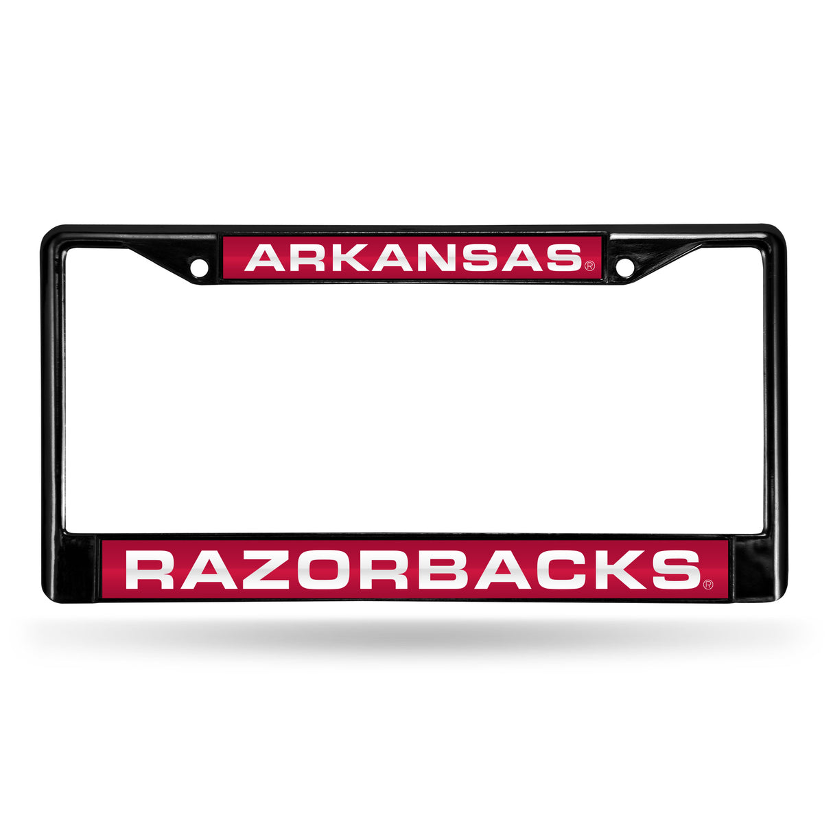 NCAA Arkansas Razorbacks Laser Cut Black Chrome License Plate Frame Fan Gear NCAA Arkansas Razorbacks