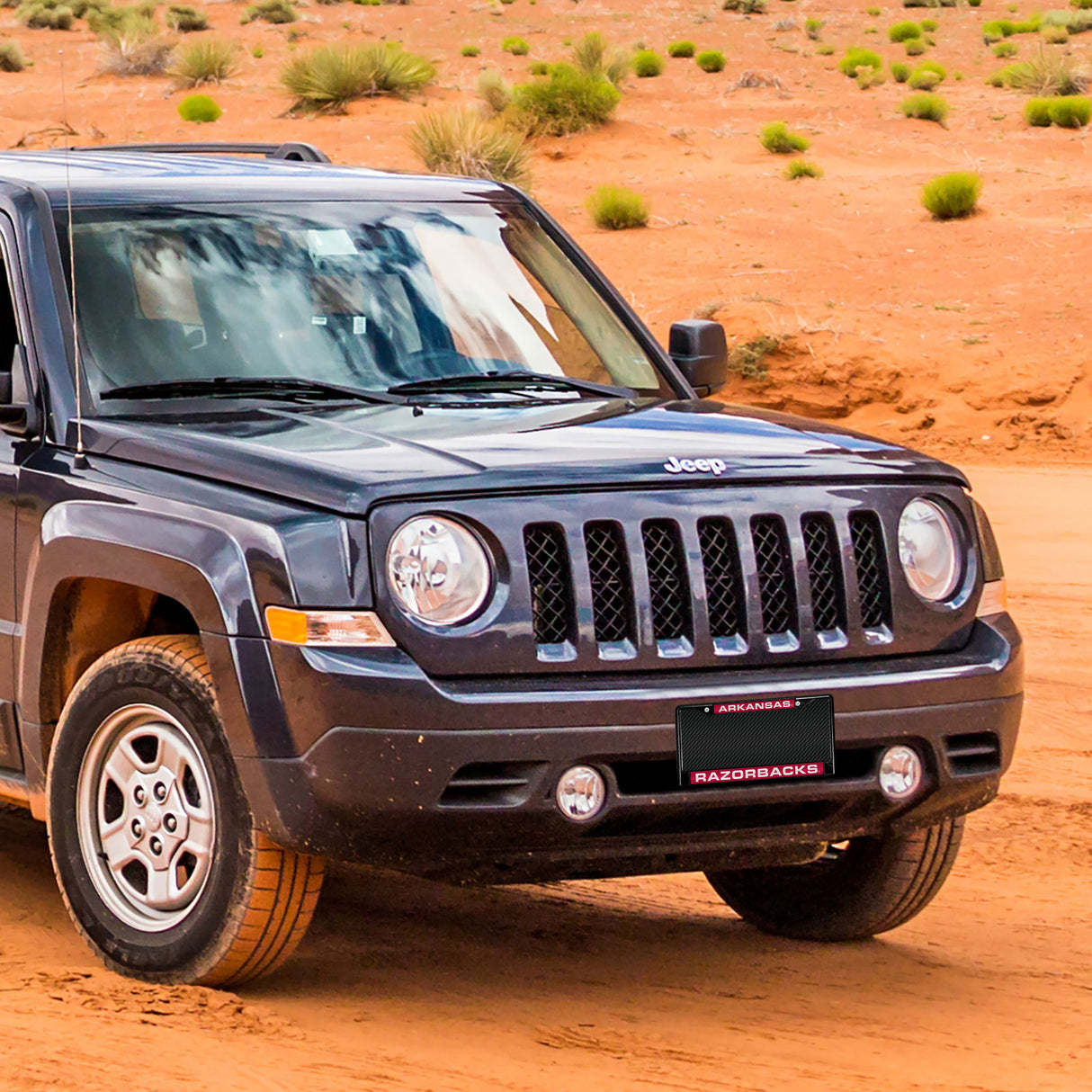 NCAA Arkansas Razorbacks Laser Cut Black Chrome License Plate Frame Fan Gear NCAA Arkansas Razorbacks