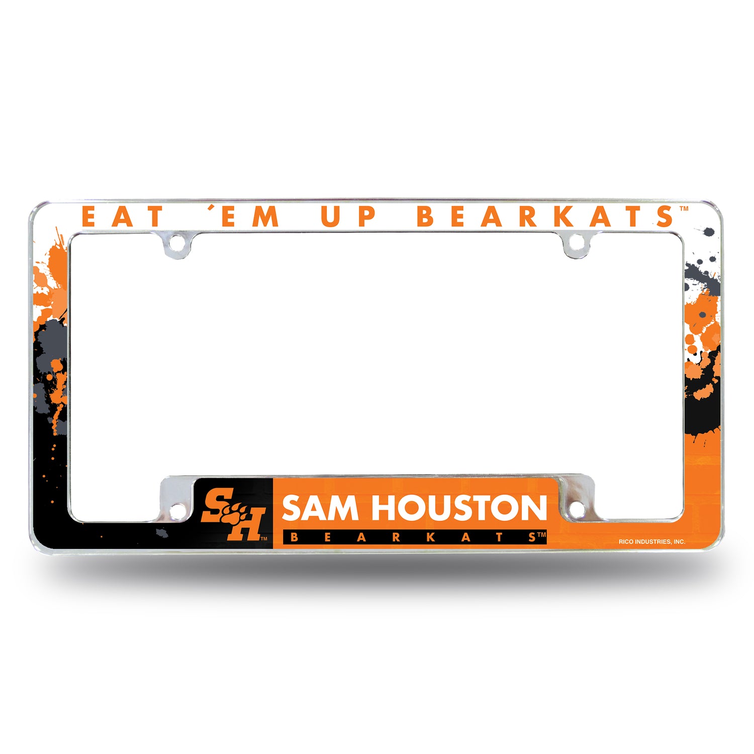 NCAA Sam Houston State Bearkats All Over Chrome License Plate Frame Fan Gear NCAA Sam Houston State Bearkats