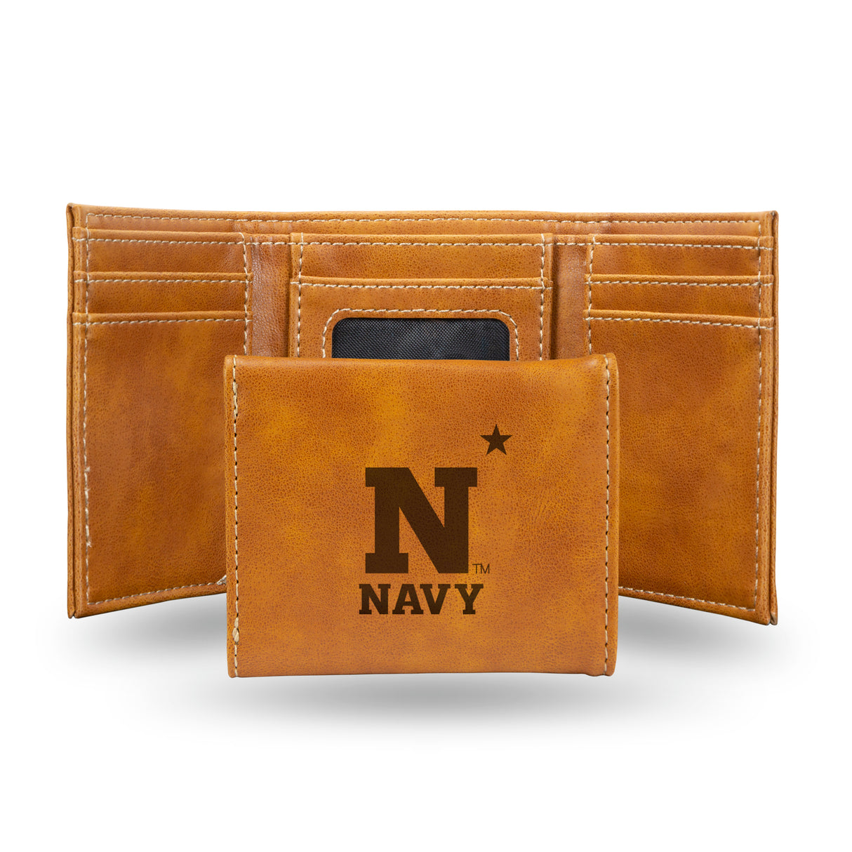 NCAA Naval Academy Midshipmen Laser Engraved Tri-Fold Wallet Fan Gear NCAA Naval Academy Midshipmen