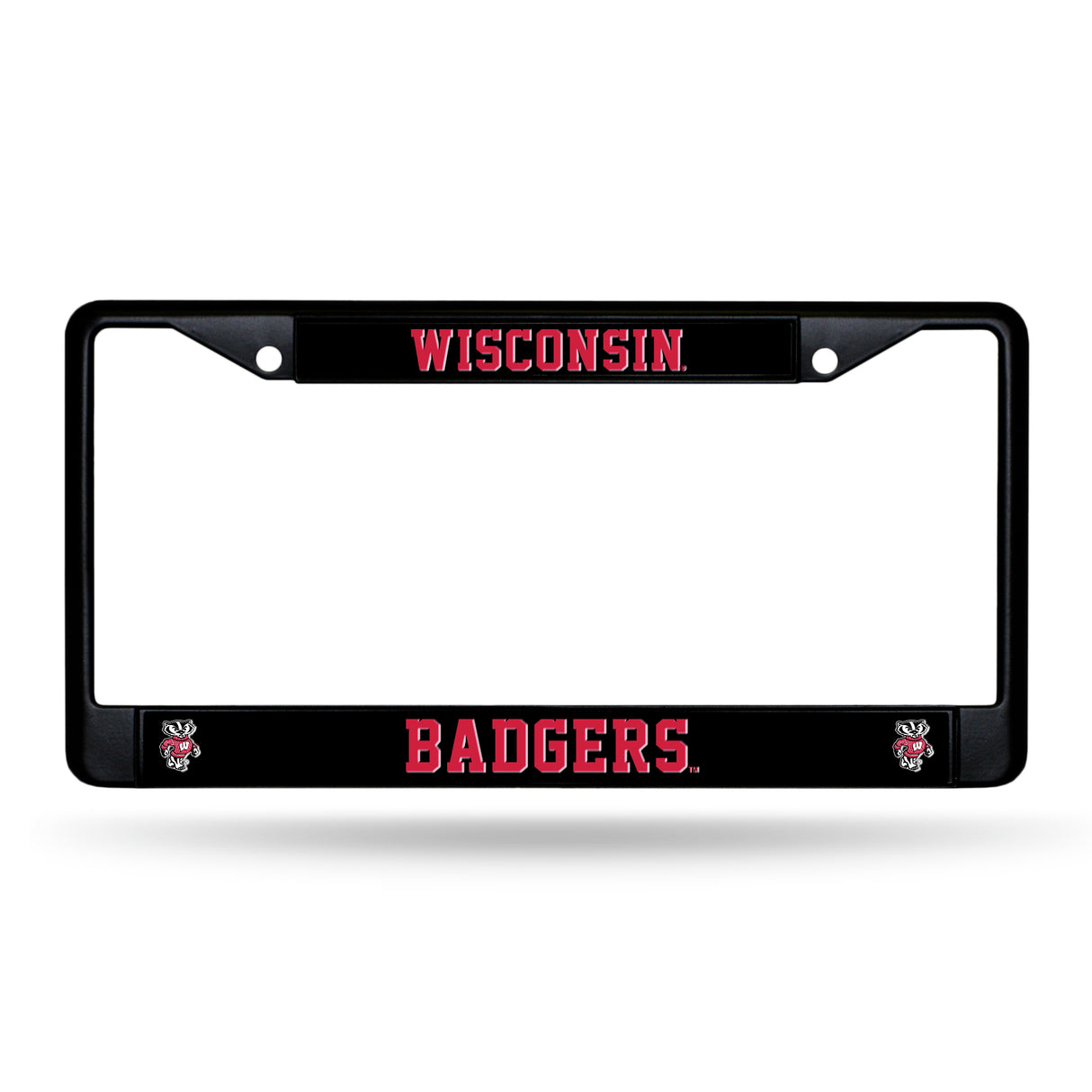 NCAA Wisconsin Badgers Black Chrome License Plate Frame Fan Gear NCAA Wisconsin Badgers