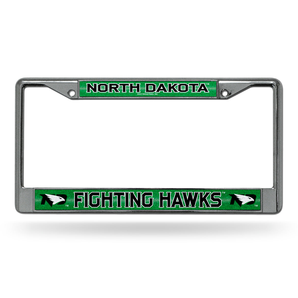 NCAA North Dakota Fighting Hawks Chrome Glitter License Plate Frame Fan Gear NCAA North Dakota Fighting Hawks