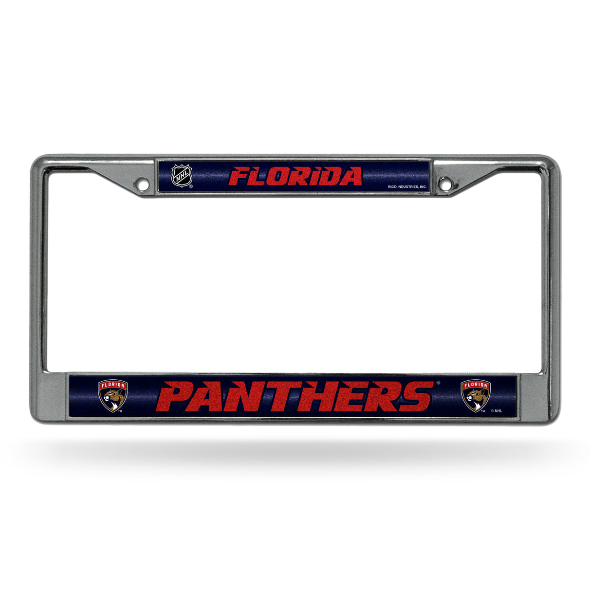 NHL Florida Panthers Chrome Glitter License Plate Frame Fan Gear NHL Florida Panthers