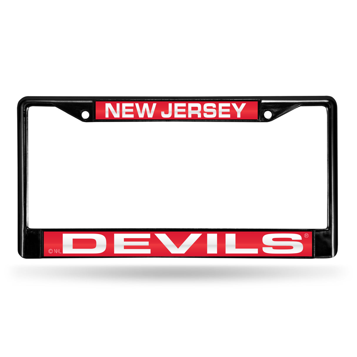 NHL New Jersey Devils Black Chrome Laser Cut License Plate Frame Fan Gear NHL New Jersey Devils