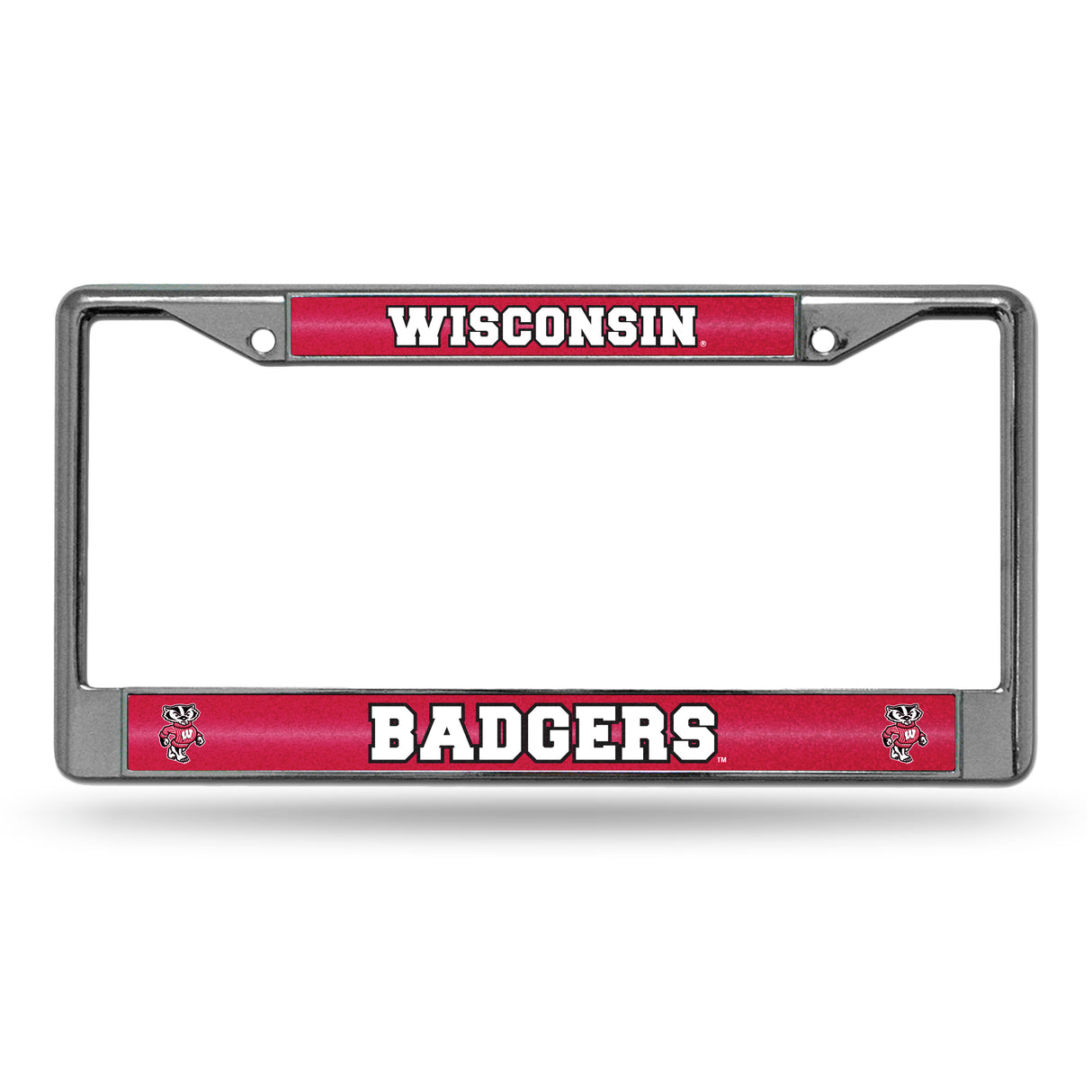 NCAA Wisconsin Badgers Chrome Glitter License Plate Frame Fan Gear NCAA Wisconsin Badgers