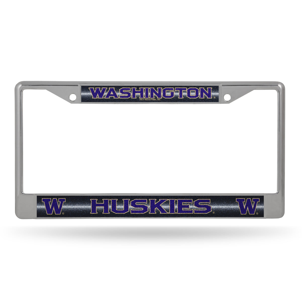 NCAA Washington Huskies Chrome Glitter License Plate Frame Fan Gear NCAA Washington Huskies