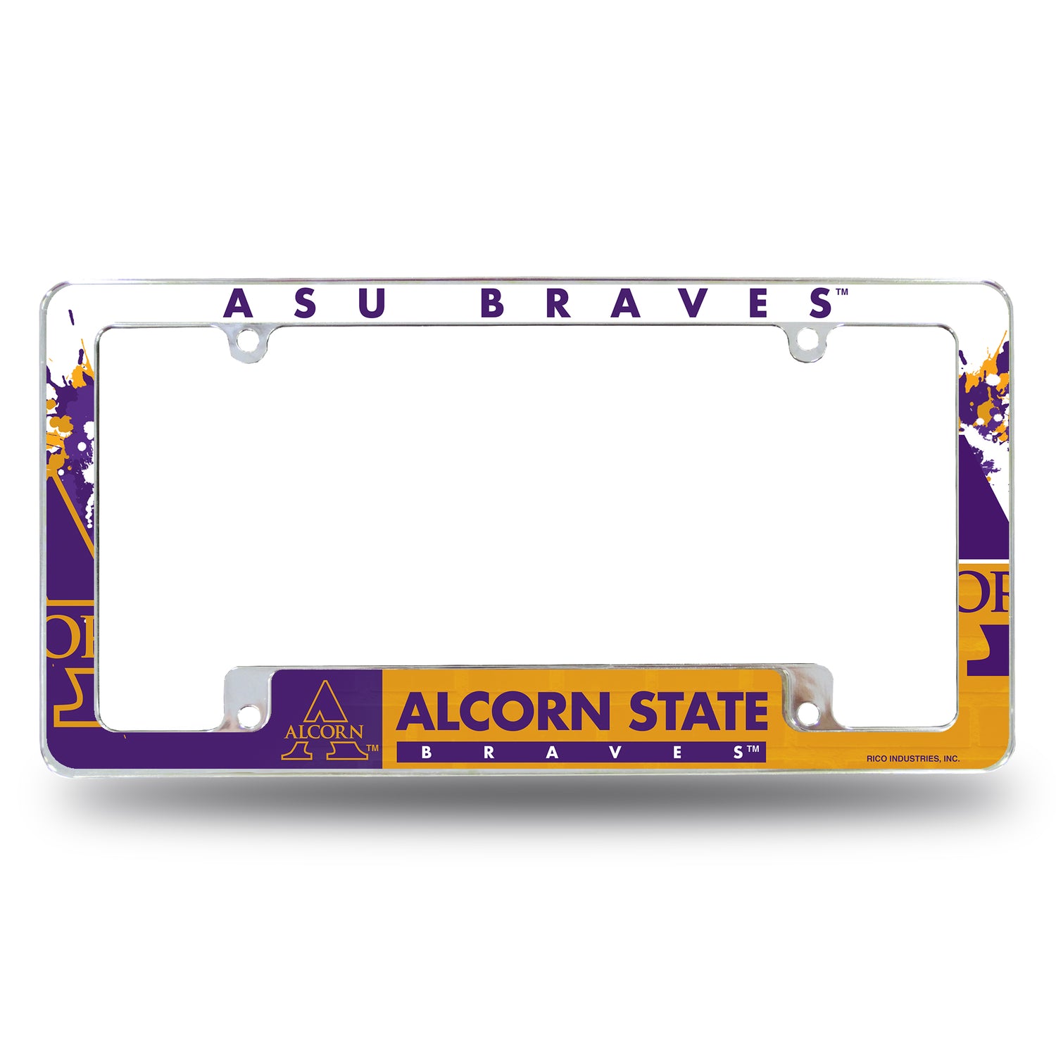 NCAA Alcorn State Braves All Over Chrome License Plate Frame Fan Gear NCAA Alcorn State Braves