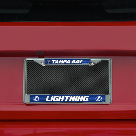 NHL Tampa Bay Lightning Chrome Glitter License Plate Frame Fan Gear NHL Tampa Bay Lightning