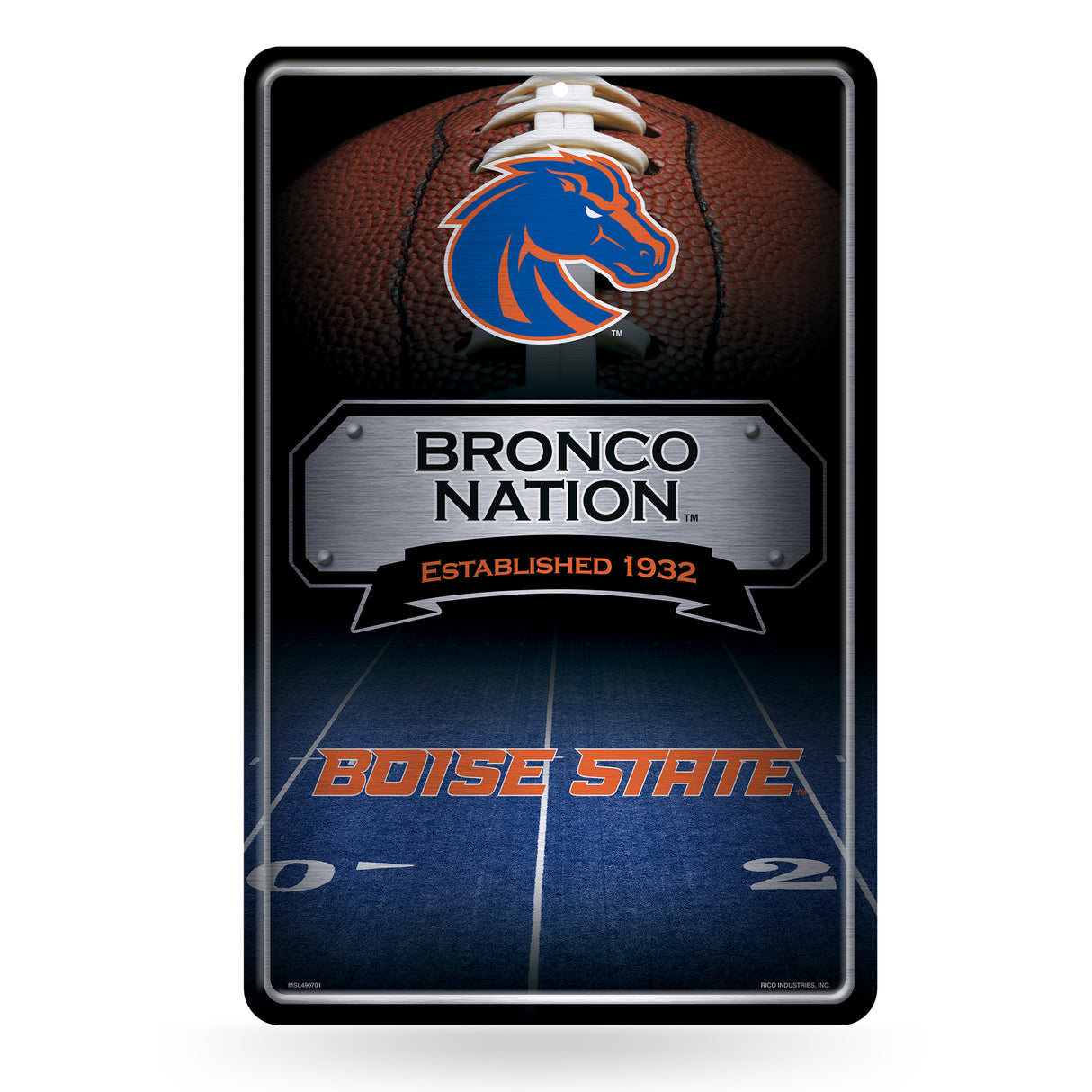 NCAA Boise State Broncos Large Metal Sign Fan Gear NCAA Boise State Broncos