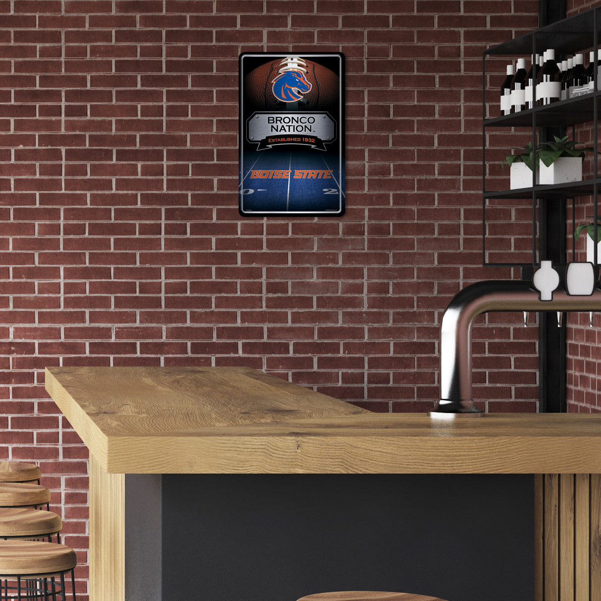 NCAA Boise State Broncos Large Metal Sign Fan Gear NCAA Boise State Broncos