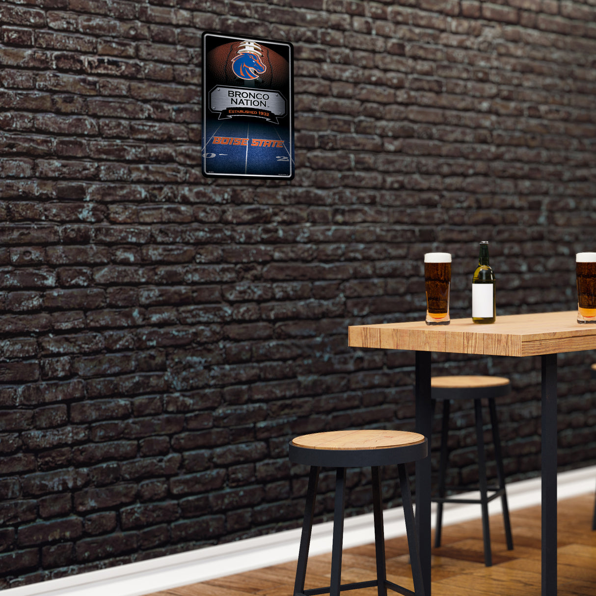 NCAA Boise State Broncos Large Metal Sign Fan Gear NCAA Boise State Broncos