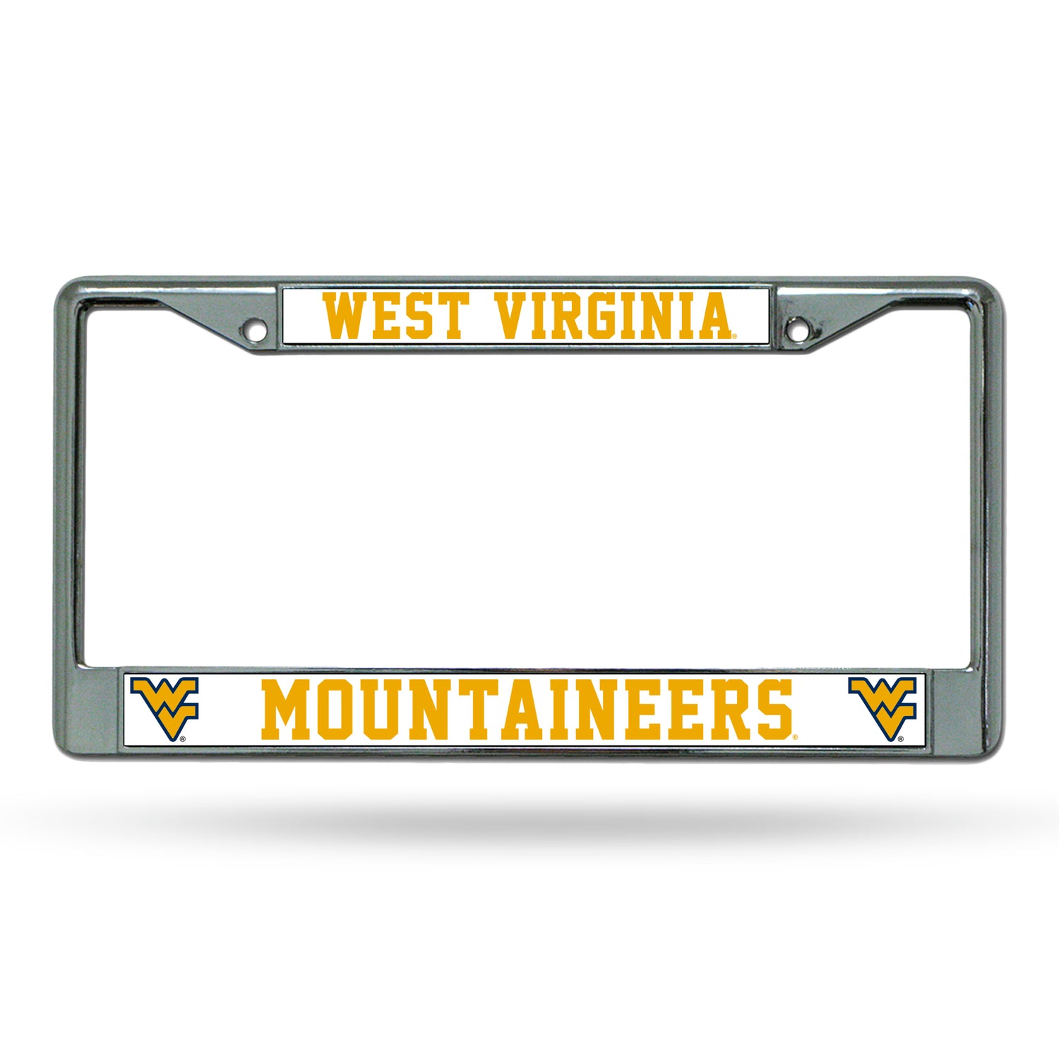 NCAA West Virginia Mountaineers Chrome License Plate Frame Fan Gear NCAA West Virginia Mountaineers