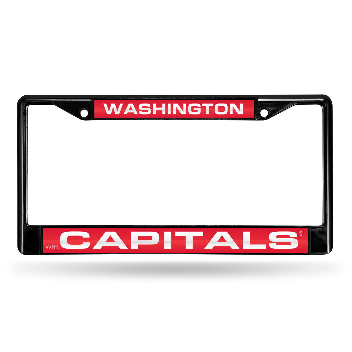 NHL Washington Capitals Laser Cut Chrome License Plate Frame Black Fan Gear NHL Washington Capitals