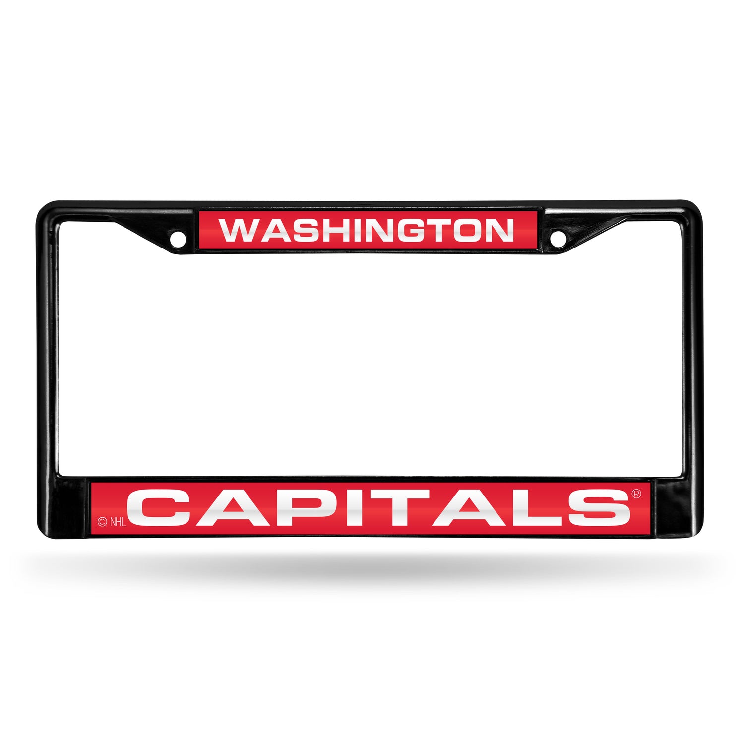 NHL Washington Capitals Laser Cut Chrome License Plate Frame Black Fan Gear NHL Washington Capitals