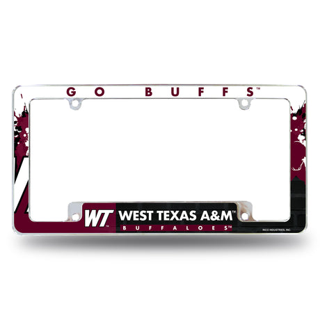 NCAA West Texas A&M Buffalos All Over Chrome License Plate Frame Fan Gear NCAA West Texas A&m Buffalos