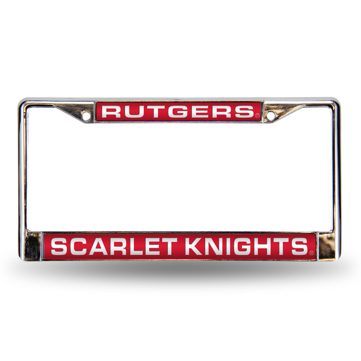NCAA Rutgers Scarlet Knights Laser Cut Chrome License Plate Frame Fan Gear NCAA Rutgers Scarlet Knights