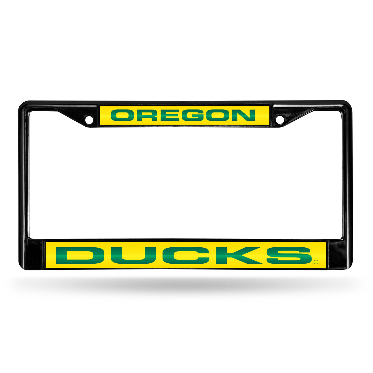 NCAA Oregon Ducks Laser Cut Chrome License Plate Frame Black Fan Gear NCAA Oregon Ducks