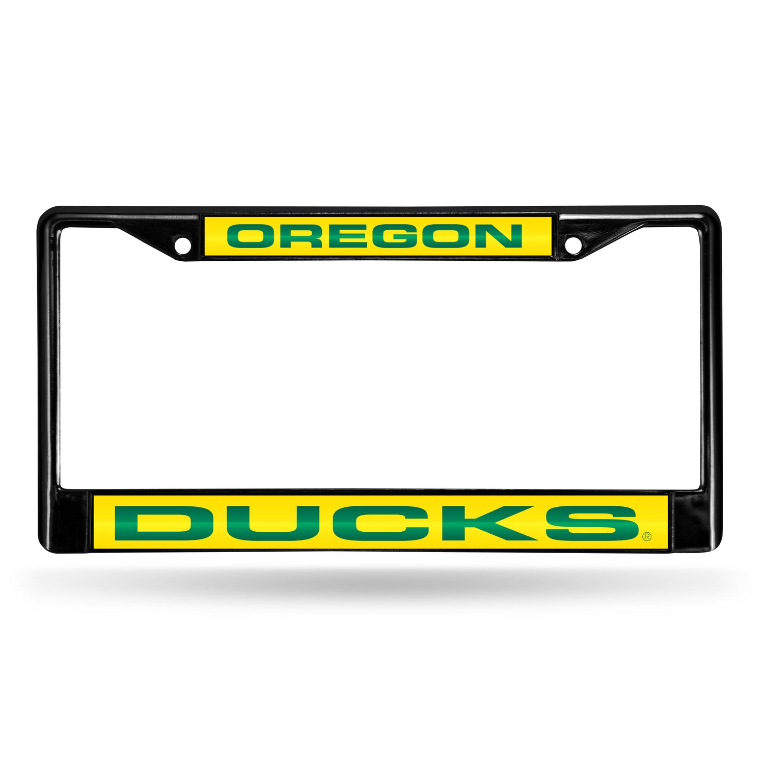 NCAA Oregon Ducks Laser Cut Chrome License Plate Frame Black Fan Gear NCAA Oregon Ducks