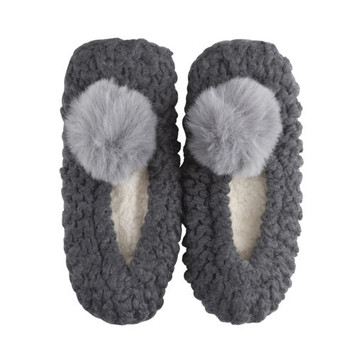 Lemon Women's Popcorn Ballerina Slipper W/ Faux Fur Pom-Pom Womens Footwear Sandals & Slides